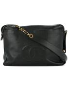 Chanel Vintage Cc Stitch Shoulder Bag - Black