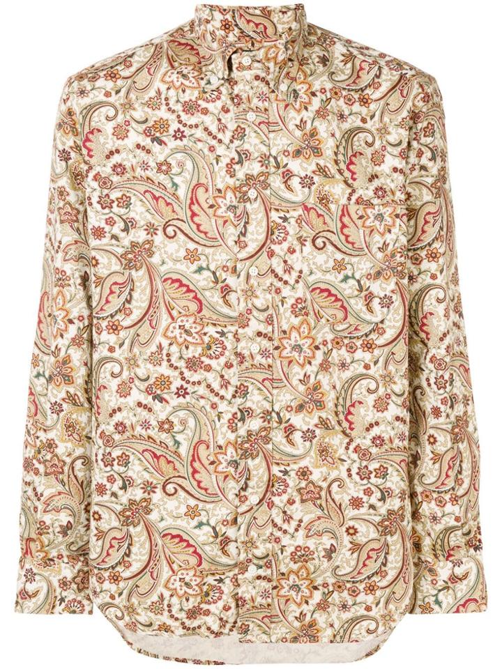 Gitman Vintage Paisley Print Shirt - Neutrals
