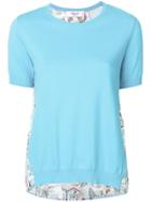 Blugirl Printed Panelled T-shirt - Blue
