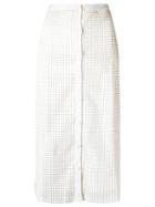 Adriana Degreas Panelled Midi Skirt, Women's, Size: Medium, White, Polyester/polyurethane