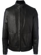 Michael Kors Zipped Leather Jacket, Men's, Size: Medium, Black, Leather/polyester