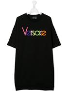 Young Versace Printed Logo T-shirt - Black