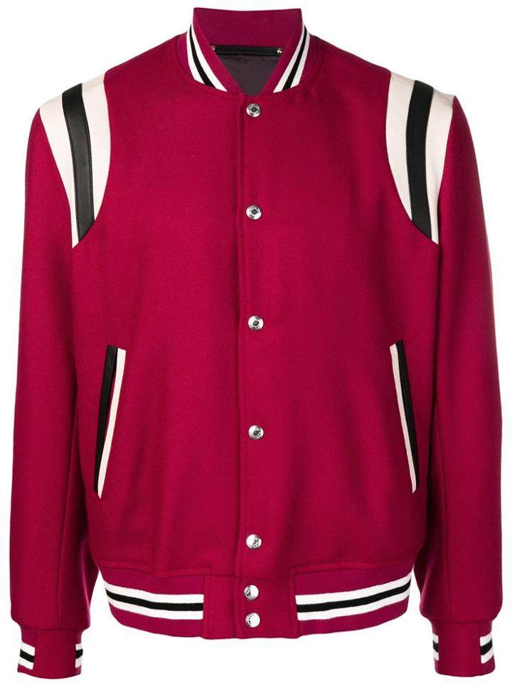 Paul Smith Striped Insert Bomber Jacket - Red