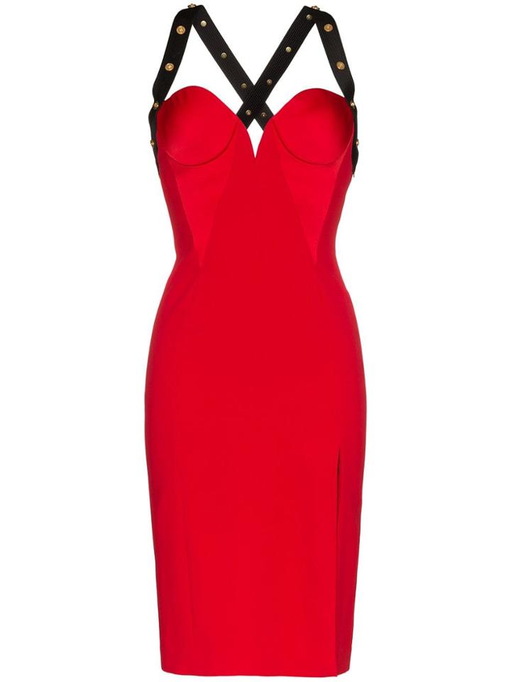 Versace Criss-cross Back Dress - Red