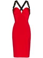 Versace Criss-cross Back Dress - Red