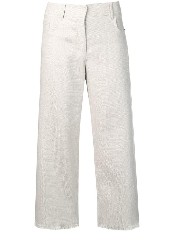 's Max Mara Textured Cropped Trousers - Neutrals