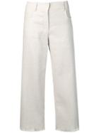 's Max Mara Textured Cropped Trousers - Neutrals