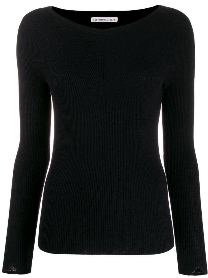 Stefano Mortari Fitted Knitted Top - Black