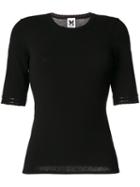 M Missoni - Scoop Neck Half Sleeve Top - Women - Polyester/viscose - 42, Black, Polyester/viscose