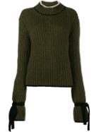 J.w.anderson Tie Cuff Jumper, Women's, Size: Small, Green, Polyamide/polyester/viscose/alpaca