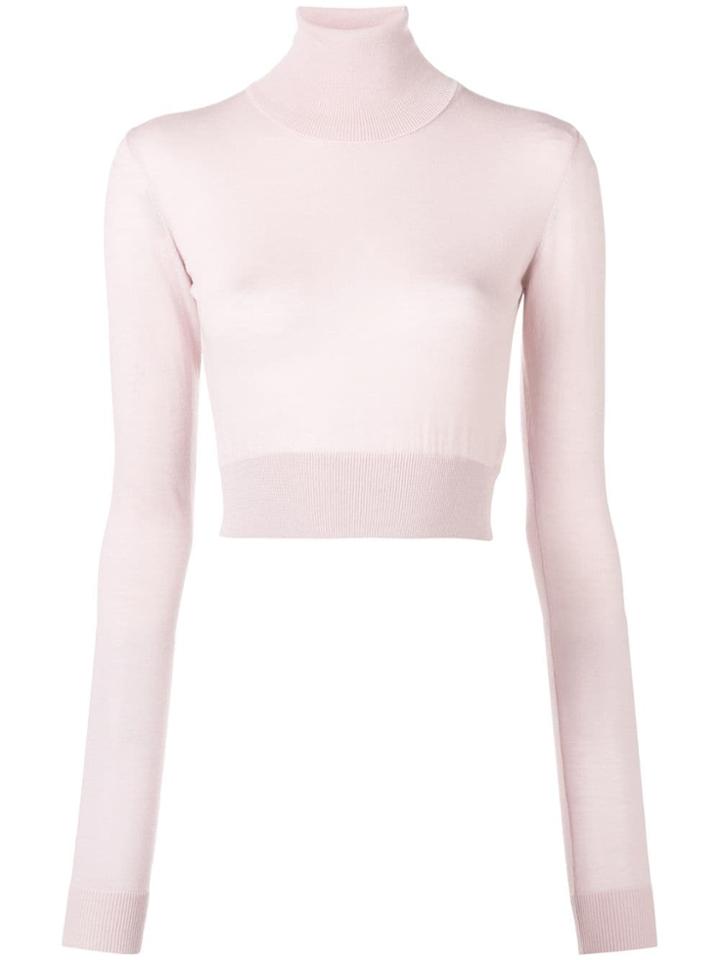 Emilio Pucci Cropped Roll Neck Sweater - Pink & Purple