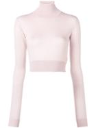 Emilio Pucci Cropped Roll Neck Sweater - Pink & Purple