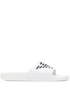 Emporio Armani Embossed Logo Slides - White