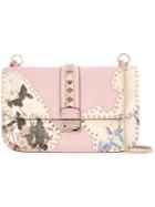 Valentino 'glam Lock' Floral Shoulder Bag, Women's, Pink/purple