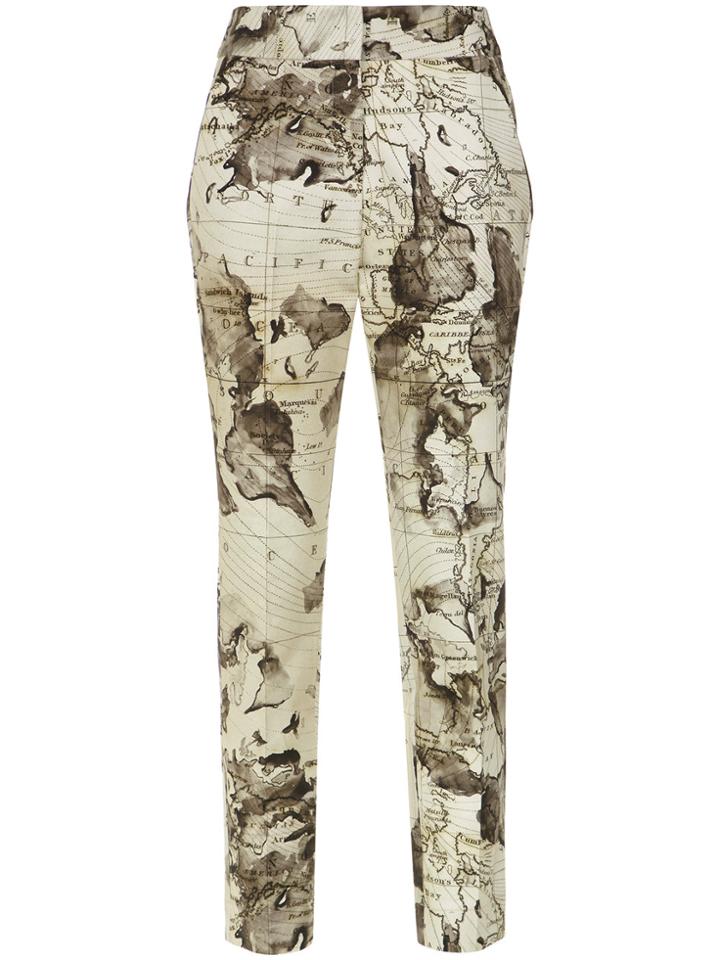 Andrea Marques Map Print Straight Trousers - Unavailable