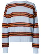 Laneus Striped Design Pullover - Blue