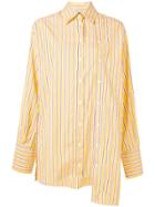Rokh Oversized Striped Shirt - Yellow & Orange