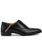 Gucci Leather Brogue Shoe With Sylvie Web - Black