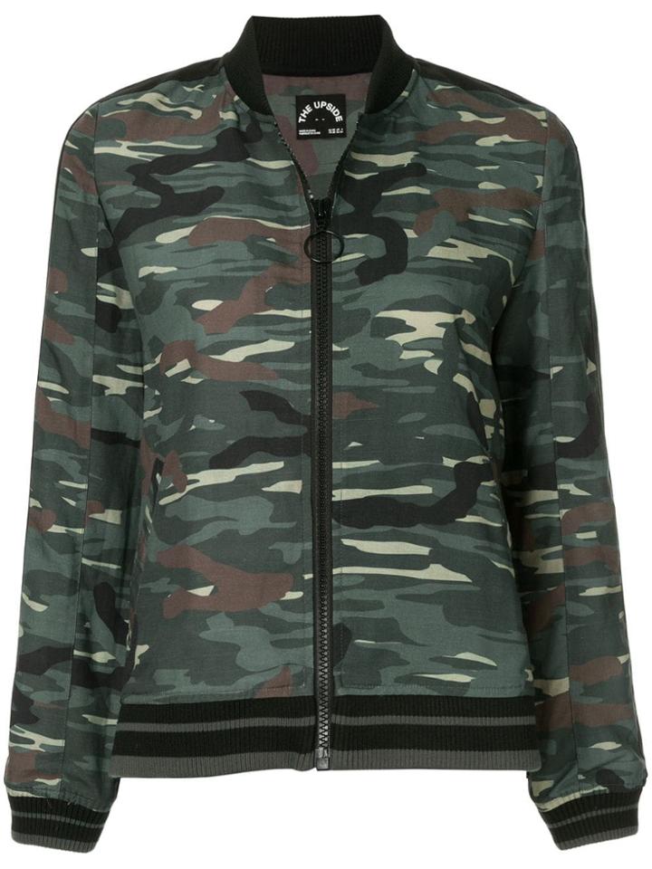 The Upside Camouflage Bomber Jacket - Green