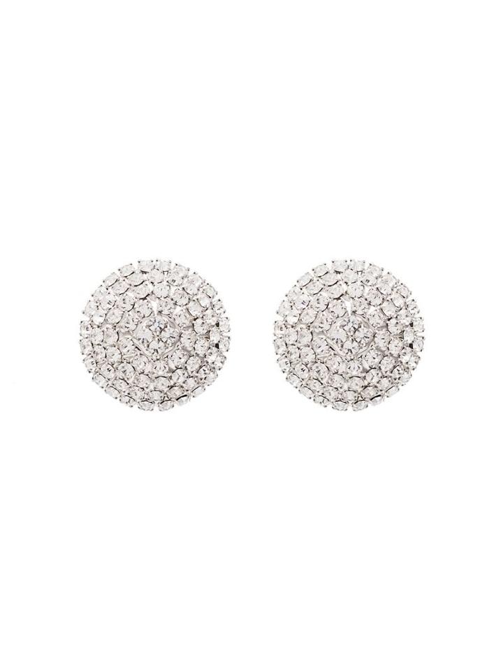 Alessandra Rich Embellished Circle Earrings - Metallic