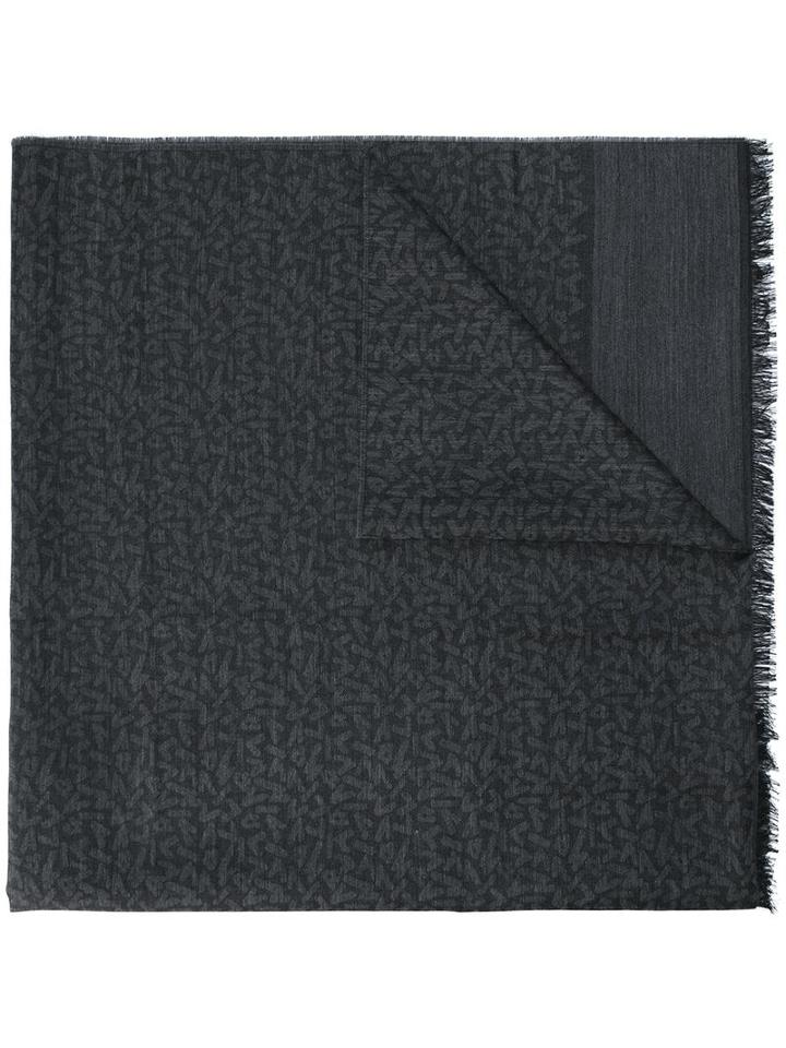 Lanvin Scatter Logo Scarf, Men's, Black, Wool/silk