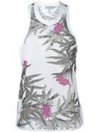 Adidas By Stella Mccartney Floral Print Tank Top, Women's, Size: Xs, White, Polyester