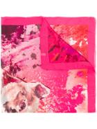 Salvatore Ferragamo Watercolour Painted Scarf - Pink & Purple