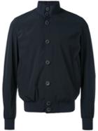 Herno - Buttoned Bomber Jacket - Men - Polyamide/spandex/elastane - 54, Blue, Polyamide/spandex/elastane