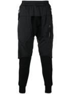 Julius Dropped Crotch Cropped Trousers - Black