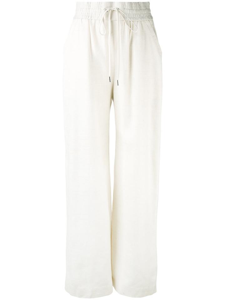 Zimmermann - Side-button Palazzo Pants - Women - Silk/polyester - 2, White, Silk/polyester