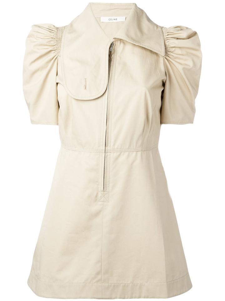 Céline Zip Up Top, Women's, Size: 40, Nude/neutrals, Cotton