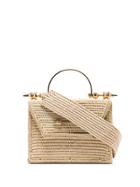 Okhtein Mahogony Raffia Crossbody Bag - Neutrals