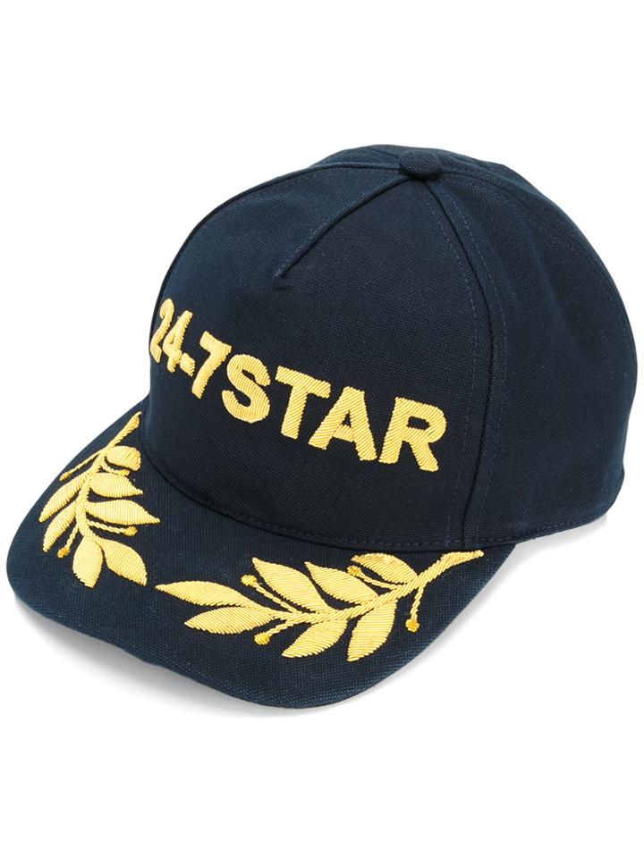 Dsquared2 24-7 Star Embroidered Baseball Cap - Blue