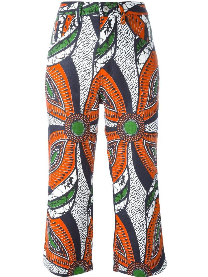 Junya Watanabe Comme Des Garçons Printed Flared Cropped Trousers