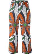 Junya Watanabe Comme Des Garçons Printed Flared Cropped Trousers
