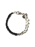 Emanuele Bicocchi Thick Cable Bracelet, Men's, Size: Large, Black