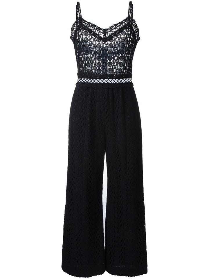 Goen.j Embroidered Jumpsuit, Women's, Size: Small, Black, Cotton/polyester