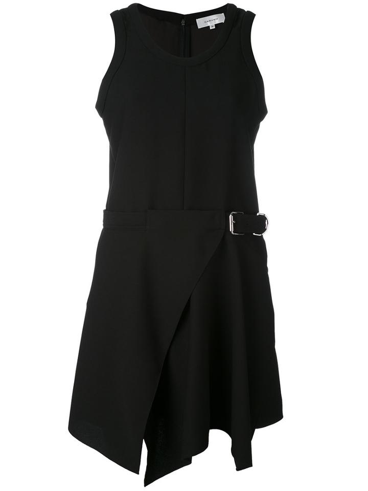 Carven - Belted Skater Dress - Women - Silk/polyester/acetate - 38, Black, Silk/polyester/acetate