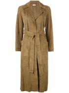 Desa Collection - Draped Coat - Women - Suede - 36, Brown, Suede