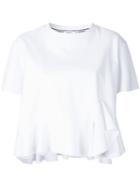 Goen.j Ruffled Detail T-shirt, Women's, Size: Medium, White, Cotton