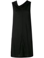 Draped Neck Flared Dress - Women - Cotton/polyamide/viscose - 40, Black, Cotton/polyamide/viscose, Rick Owens Lilies
