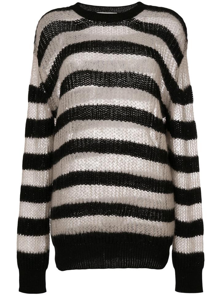 Mcq Alexander Mcqueen - Striped Roll Neck Jumper - Women - Polyamide/cashmere/wool/kid Mohair - S, Black, Polyamide/cashmere/wool/kid Mohair