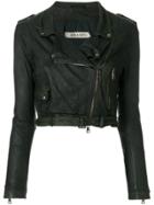 Giorgio Brato Cropped Biker Jacket - Black