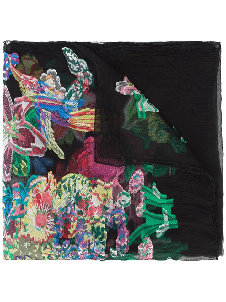 Etro Sheer Floral Scarf - Black