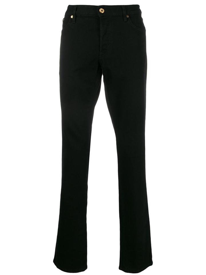 Just Cavalli Snake Motif Slim-fit Denim Jeans - Black