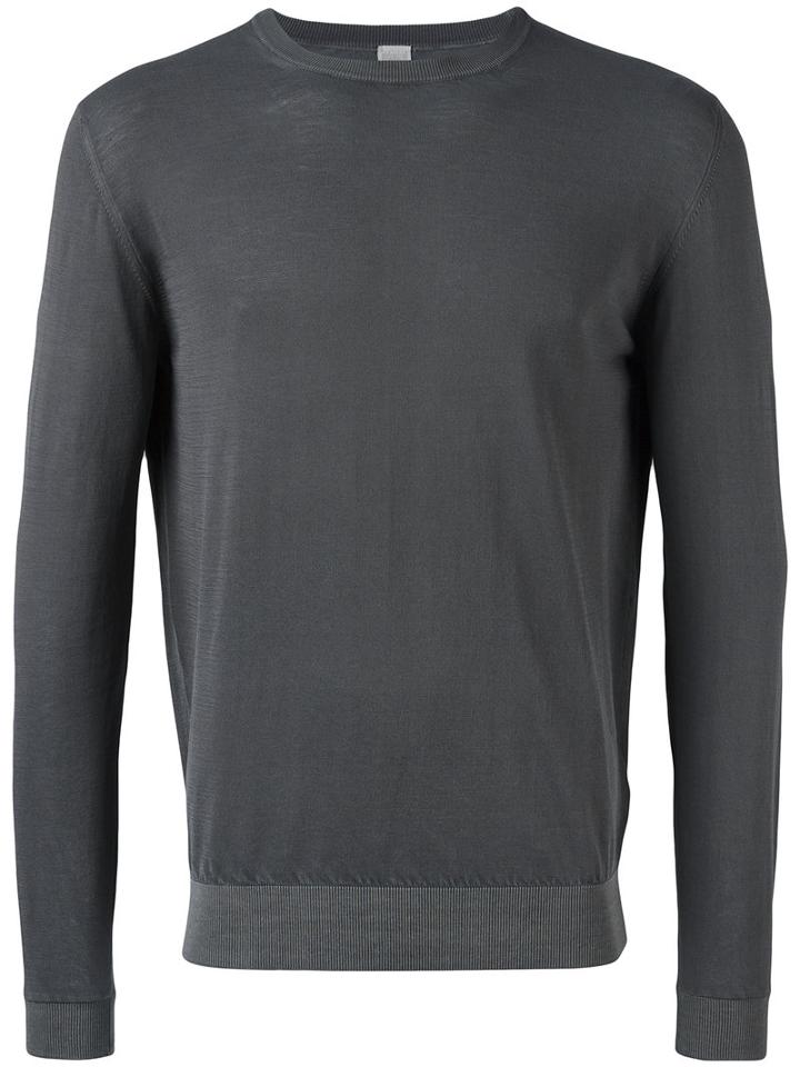 Eleventy - Crew Neck Jumper - Men - Cotton - Xl, Grey, Cotton