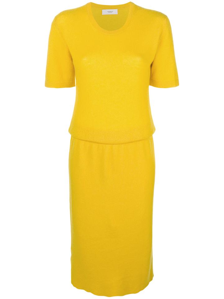 Pringle Of Scotland Short-sleeve Sweater Dress - Yellow & Orange