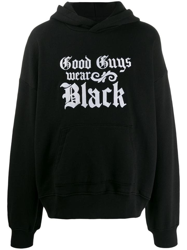 Amiri Slogan Cropped Hoodie - Black