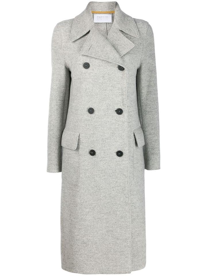 Harris Wharf London Classic Double-breasted Coat - Grey