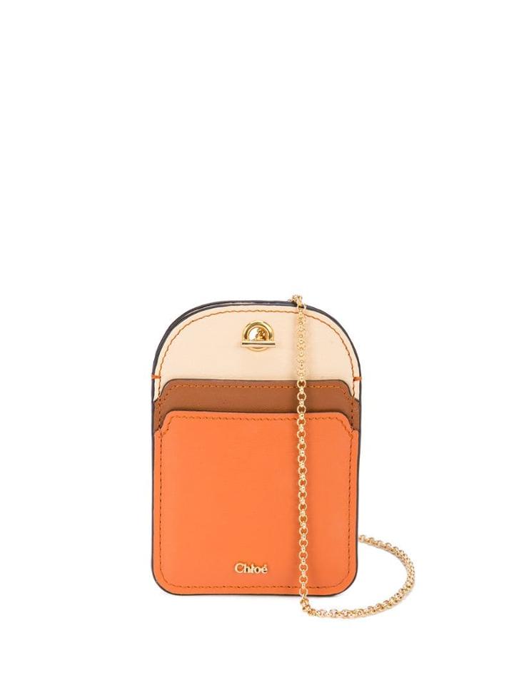 Chloé Chain Strap Card Holder - Brown